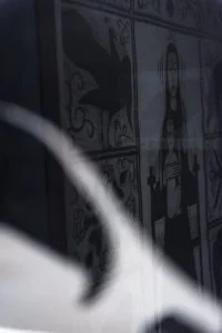 Reflet d'un dessin de la vierge à l'enfant de George Dorignac